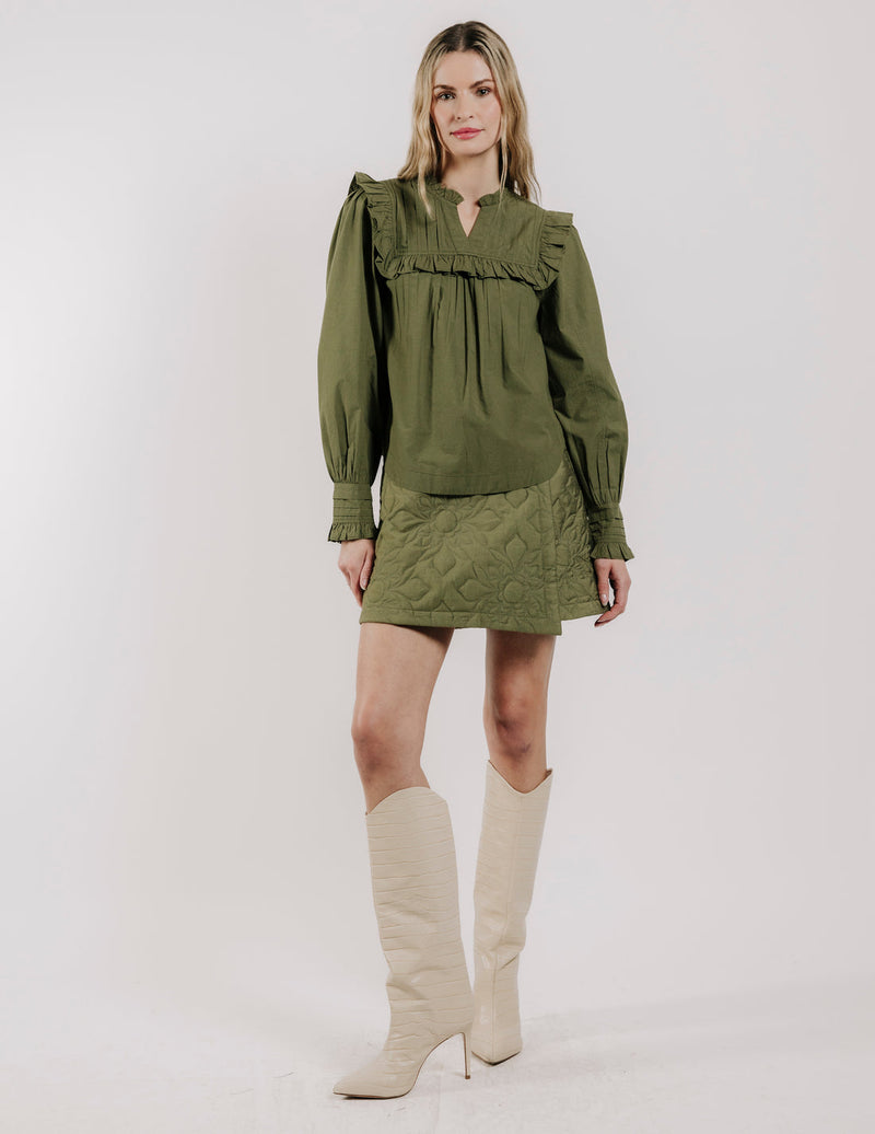 L2508-3285-love-the-label-talluah-ruffle-trim-yoke-long-sleeve-top-olive-1