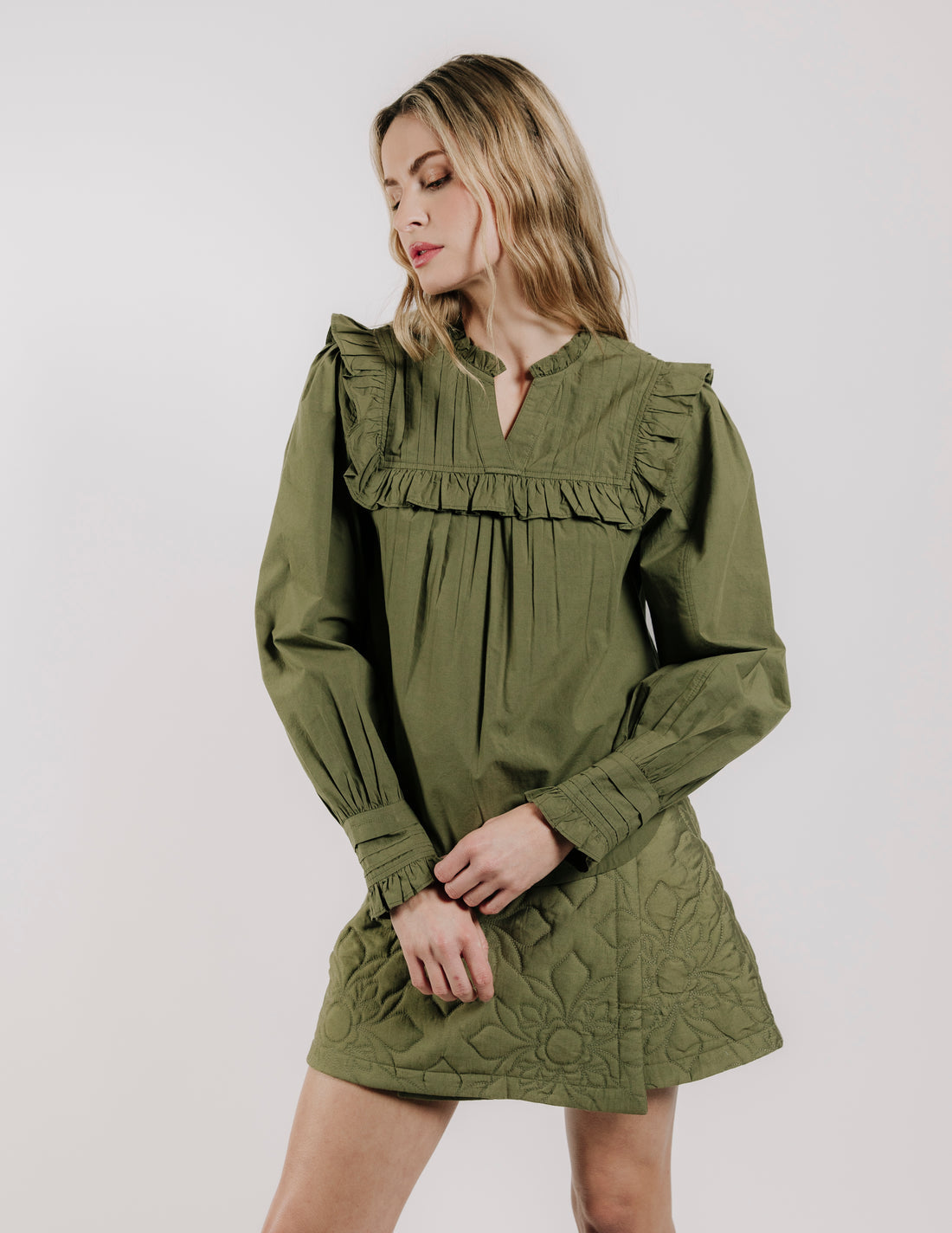 L2508-3285-love-the-label-talluah-ruffle-trim-yoke-long-sleeve-top-olive-1