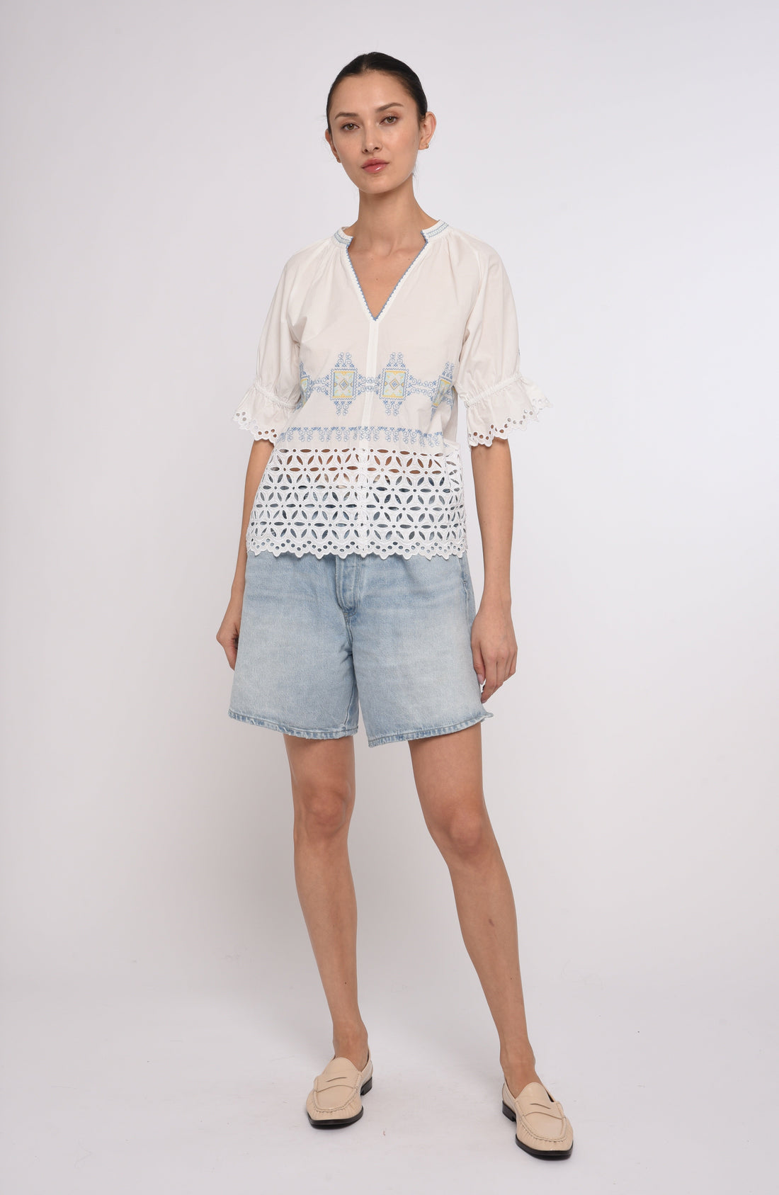 Poet Top in Lydian Embroidery