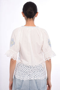 Poet Top in Lydian Embroidery
