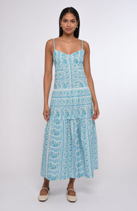 Mara Maxi Dress in Kate Border Print