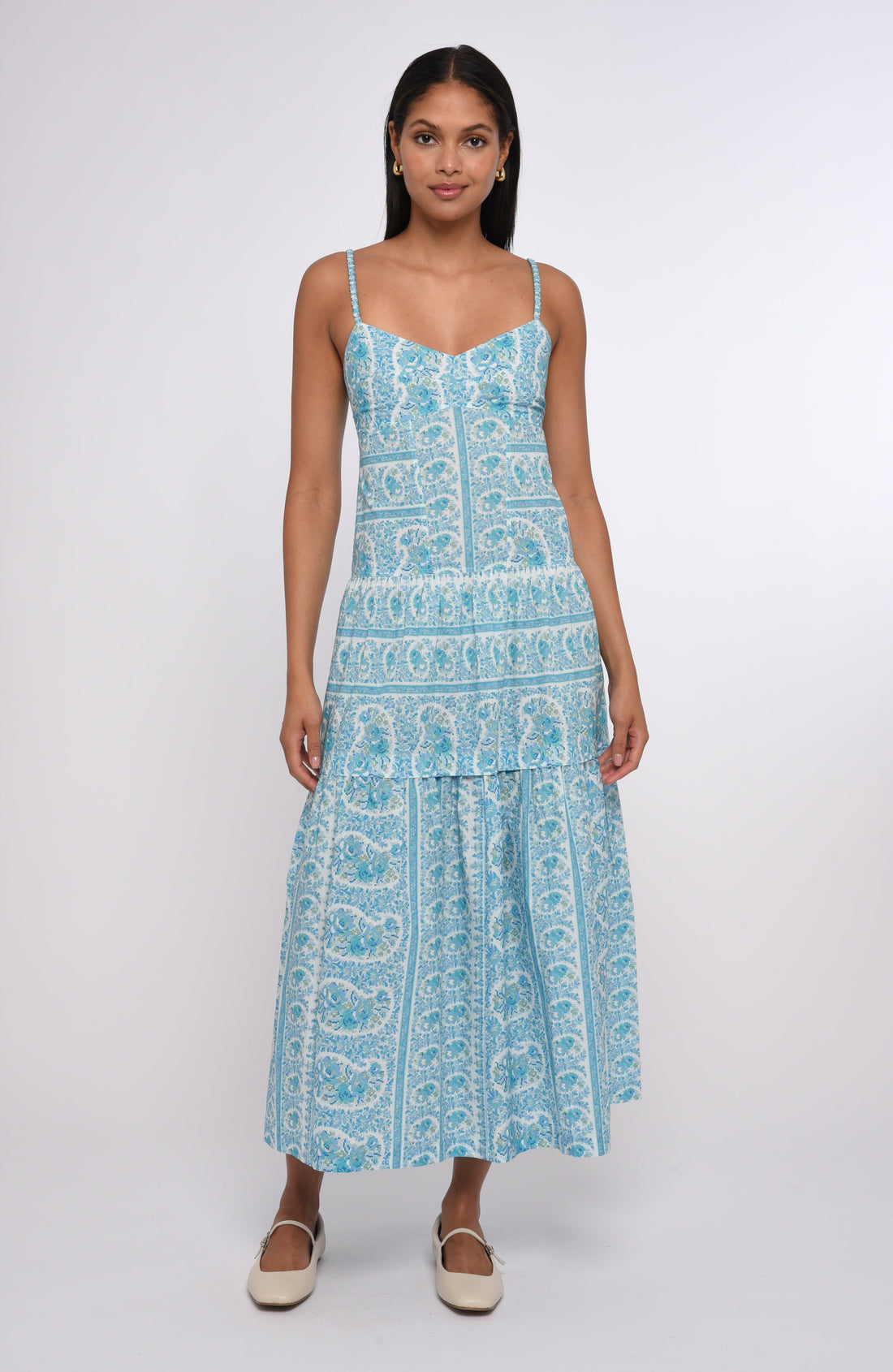 Mara Maxi Dress in Kate Border Print
