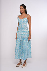 Mara Maxi Dress in Kate Border Print