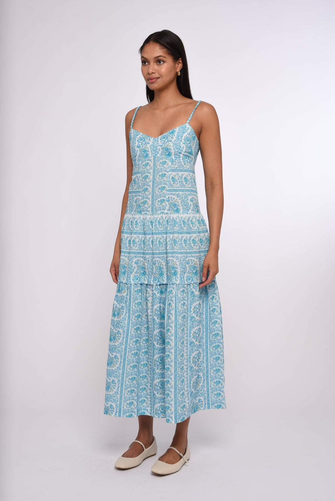 Mara Maxi Dress in Kate Border Print