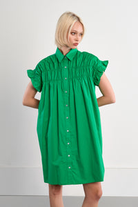 LAL154AEP-molly-bracken-gathered-shirt-dress-in-green-1