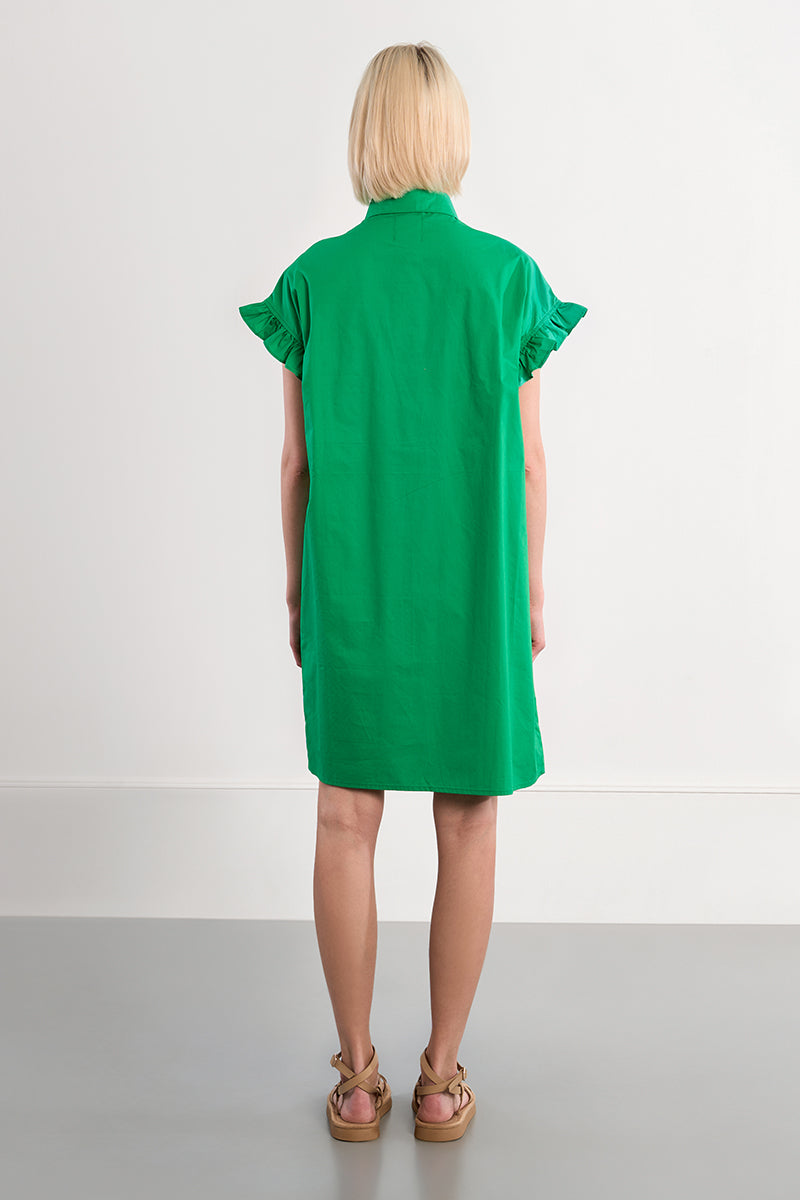 LAL154AEP-molly-bracken-gathered-shirt-dress-in-green-1