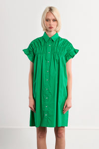 LAL154AEP-molly-bracken-gathered-shirt-dress-in-green-1