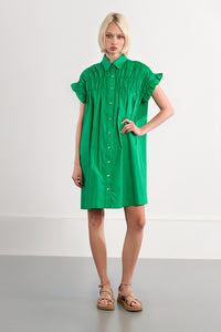 LAL154AEP-molly-bracken-gathered-shirt-dress-in-green-1