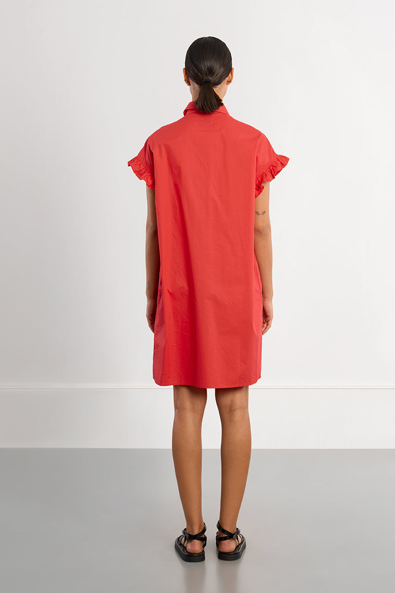 LAL154AEP-molly-bracken-gathered-shirt-dress-in-red-1