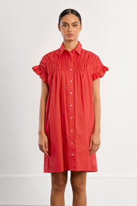 LAL154AEP-molly-bracken-gathered-shirt-dress-in-red-1