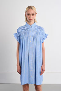 LAL154CEE-molly-bracken-gathered-shirt-dress-in-blue-1