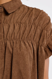 LAL154EN-molly-bracken-smocked-corduroy-shirt-dress-choclate-1