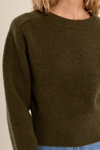 LAS148EN-Molly-Bracken-ribbed-cropped-sweater-khaki-1