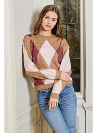 Rosemary Top in Fawn Combo