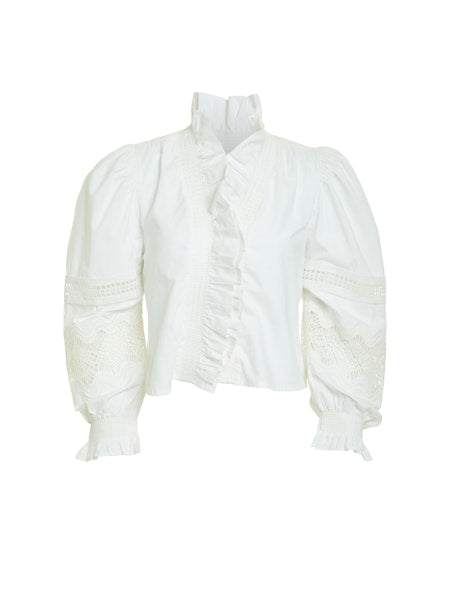 Long Sleeve Zuri Top in White