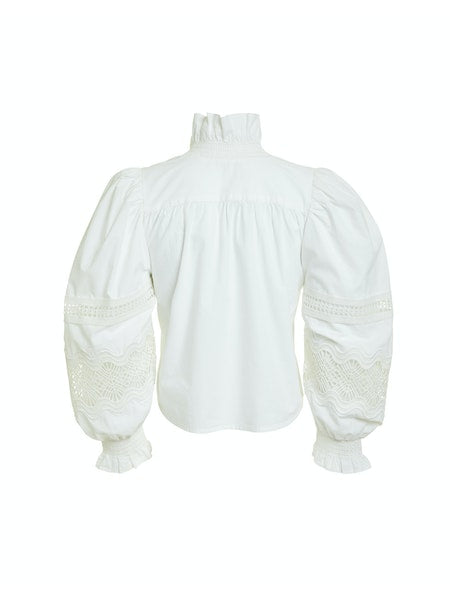 Long Sleeve Zuri Top in White