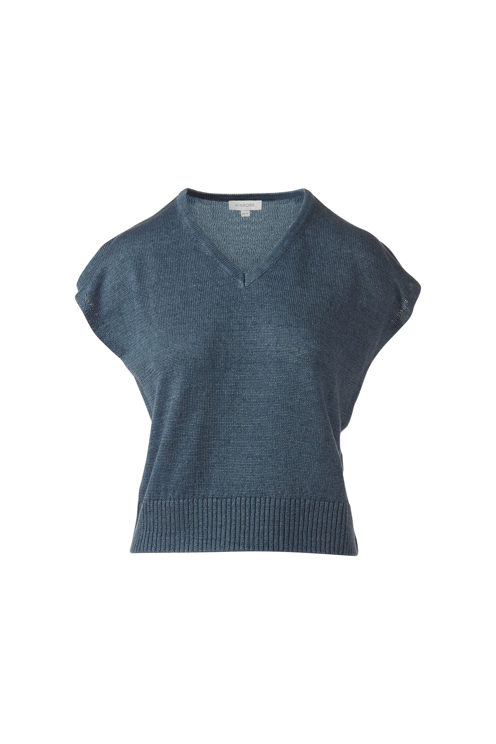Kinross Cashmere Cap Sleeve V-Neck in Ink – Poppy's of Atlanta