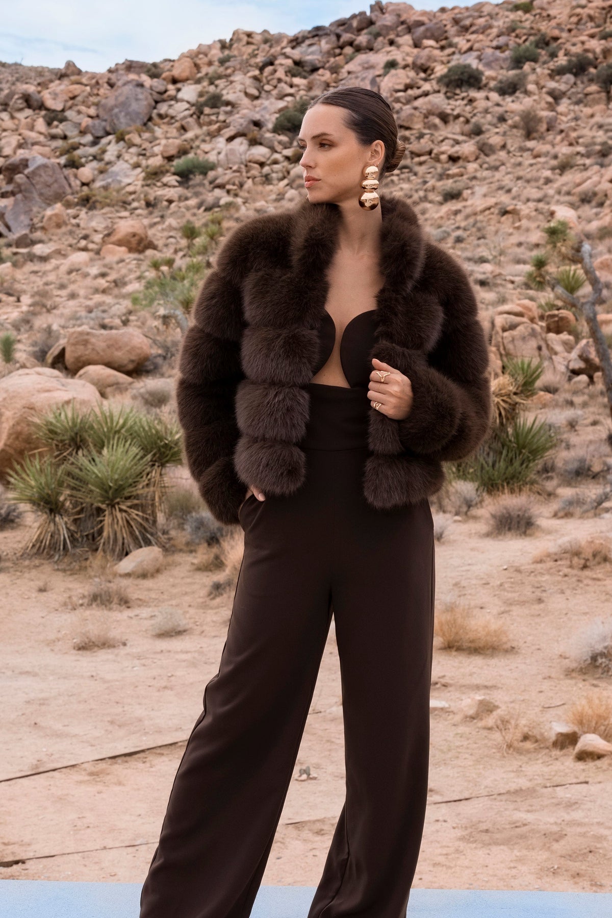 Lisa-Maree-elevated-evenings-faux-fur-jacket-brown-1