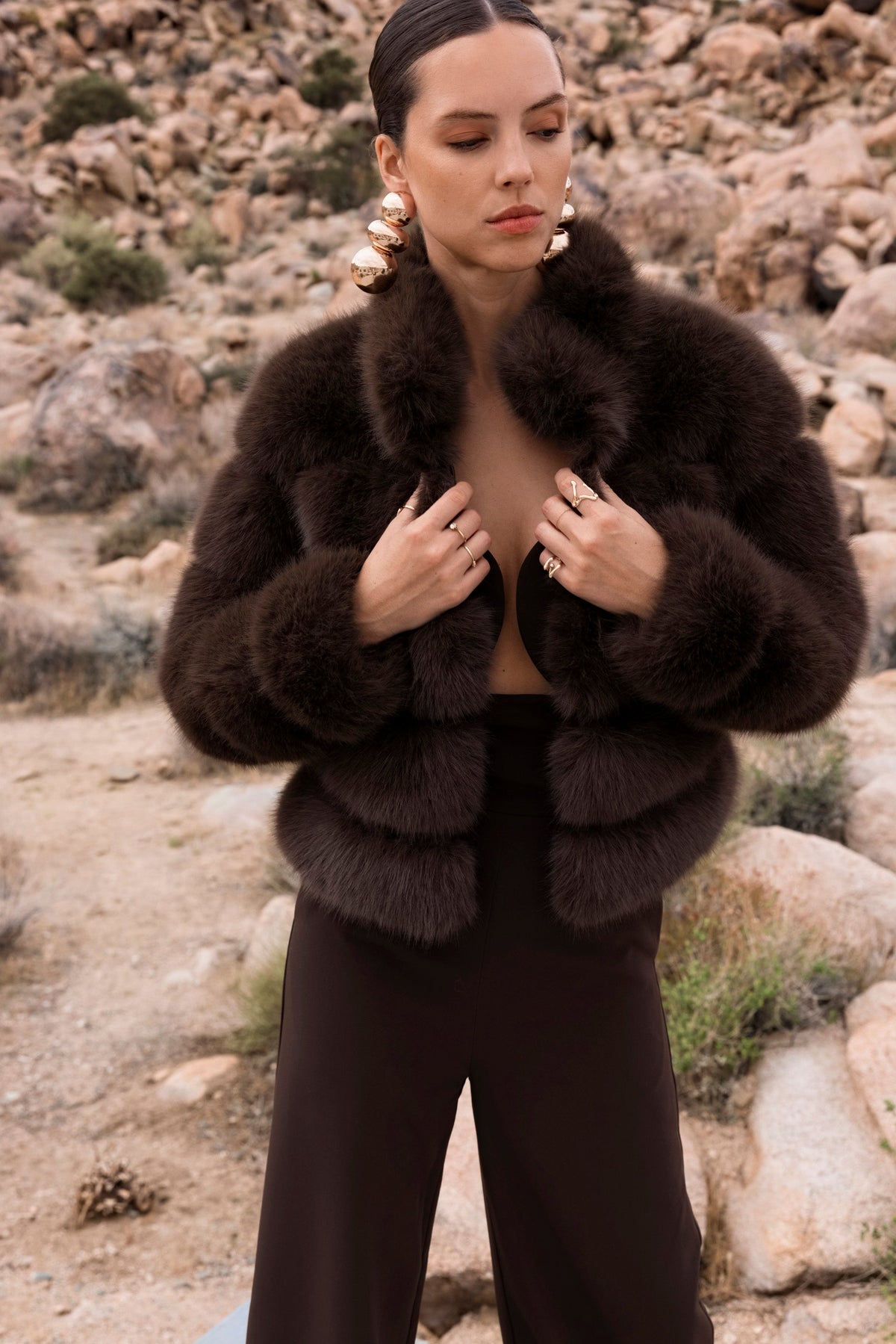 Lisa-Maree-elevated-evenings-faux-fur-jacket-brown-1