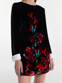 Lucia Short Dress in Aquarelle Rouge