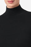Mali Mock Neck Pullover Knit Top in Black