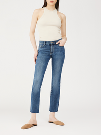 Mara Straight Mid Rise Ankle Jean in Chancery