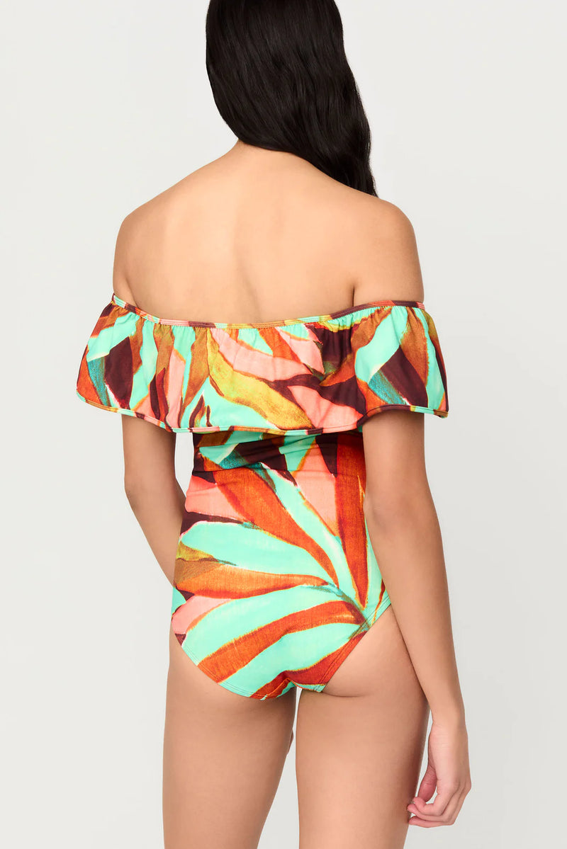 Ellery One Piece Swimsuit in Tropical Coral