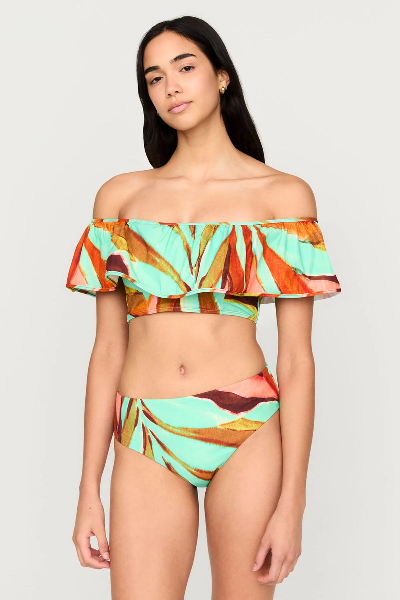 Emily Swim Top in Tropical Coral