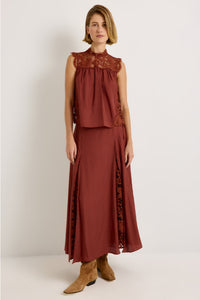 GRACEN SKIRT, AUBURN