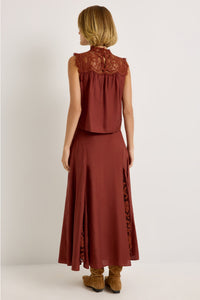GRACEN SKIRT, AUBURN