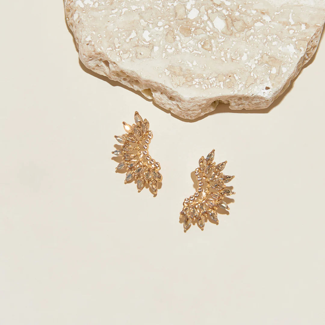 Crystal Madeline Crescent Earrings