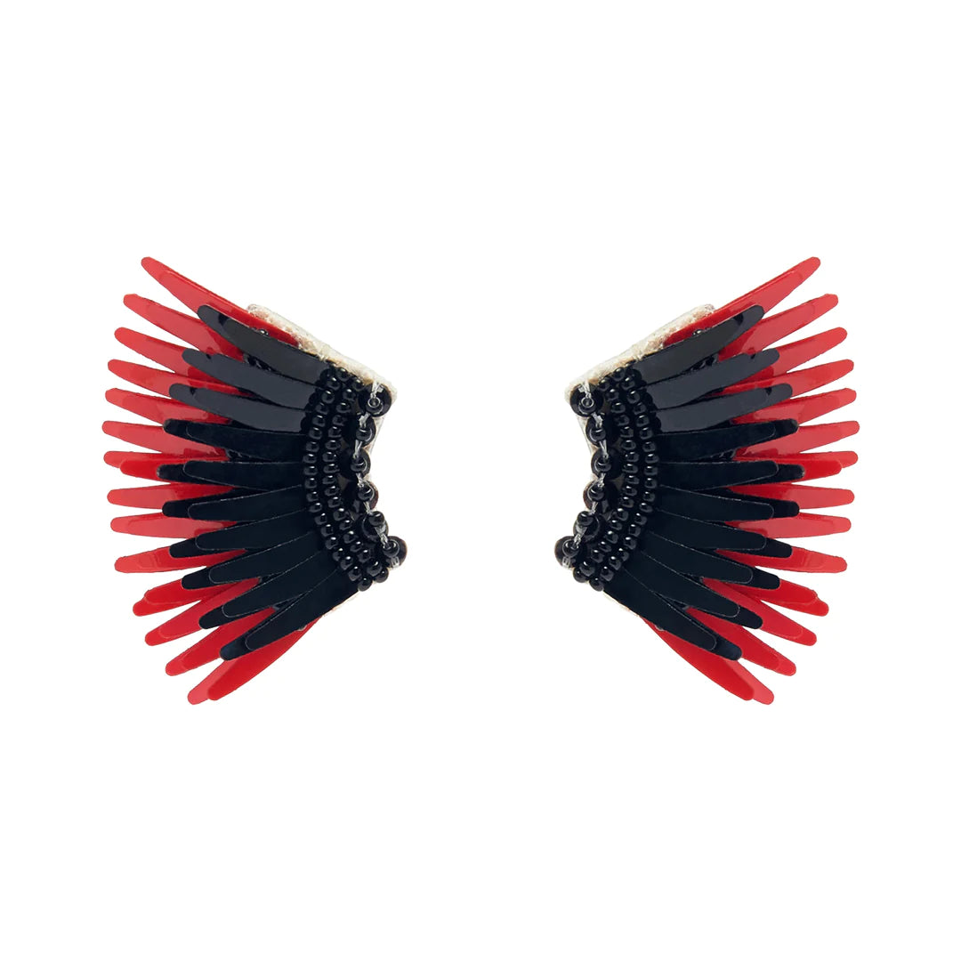 Mini Madeline Earrings in Black/Red