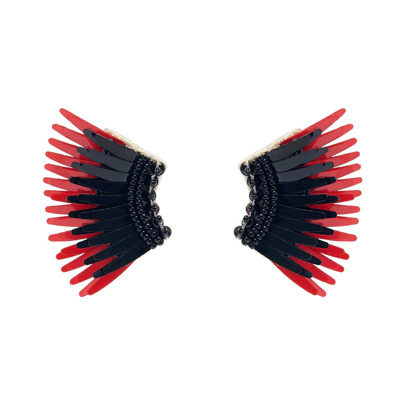 Mini Madeline Earrings in Black/Red