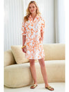 Miller Coral Reef Dress in Coral/White