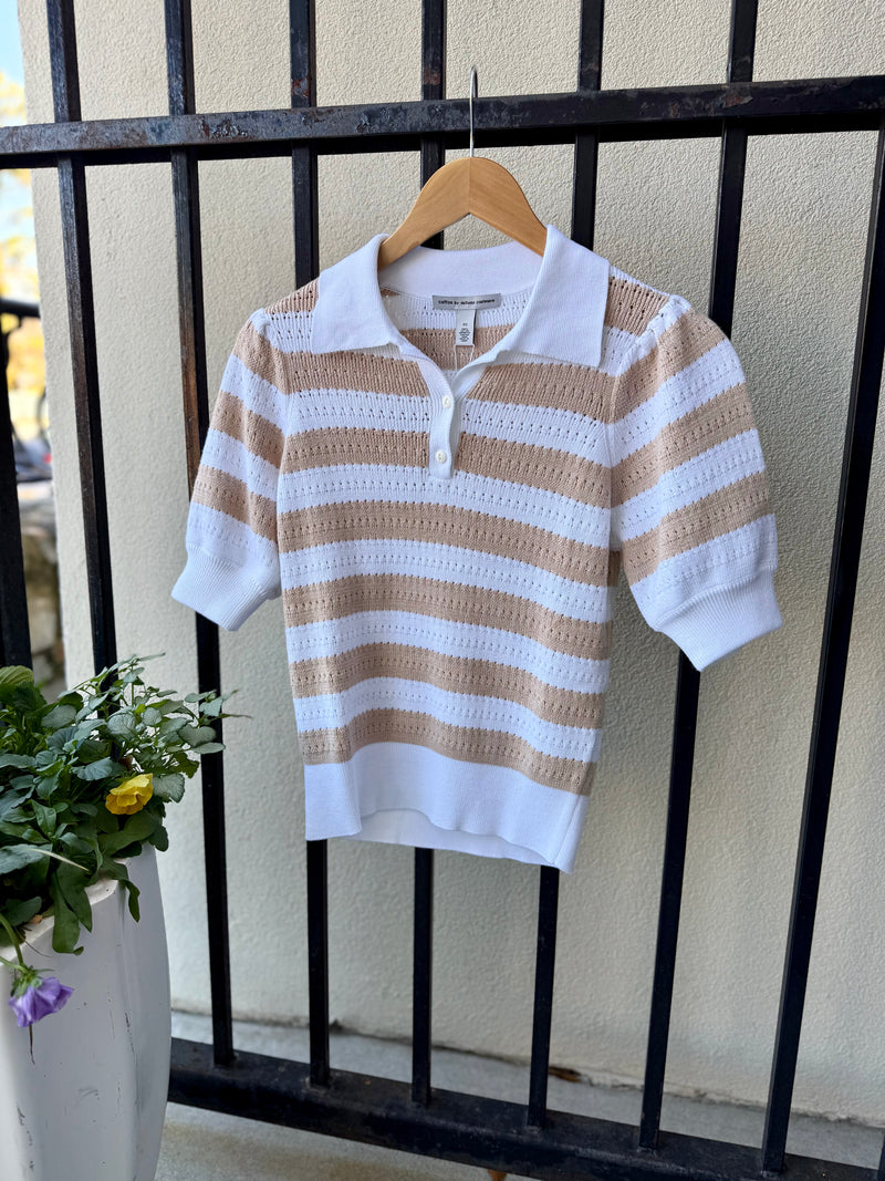 N14248-autumn-cashmere-pointelle-striped-polo-in-bleach-white-and-latte-1