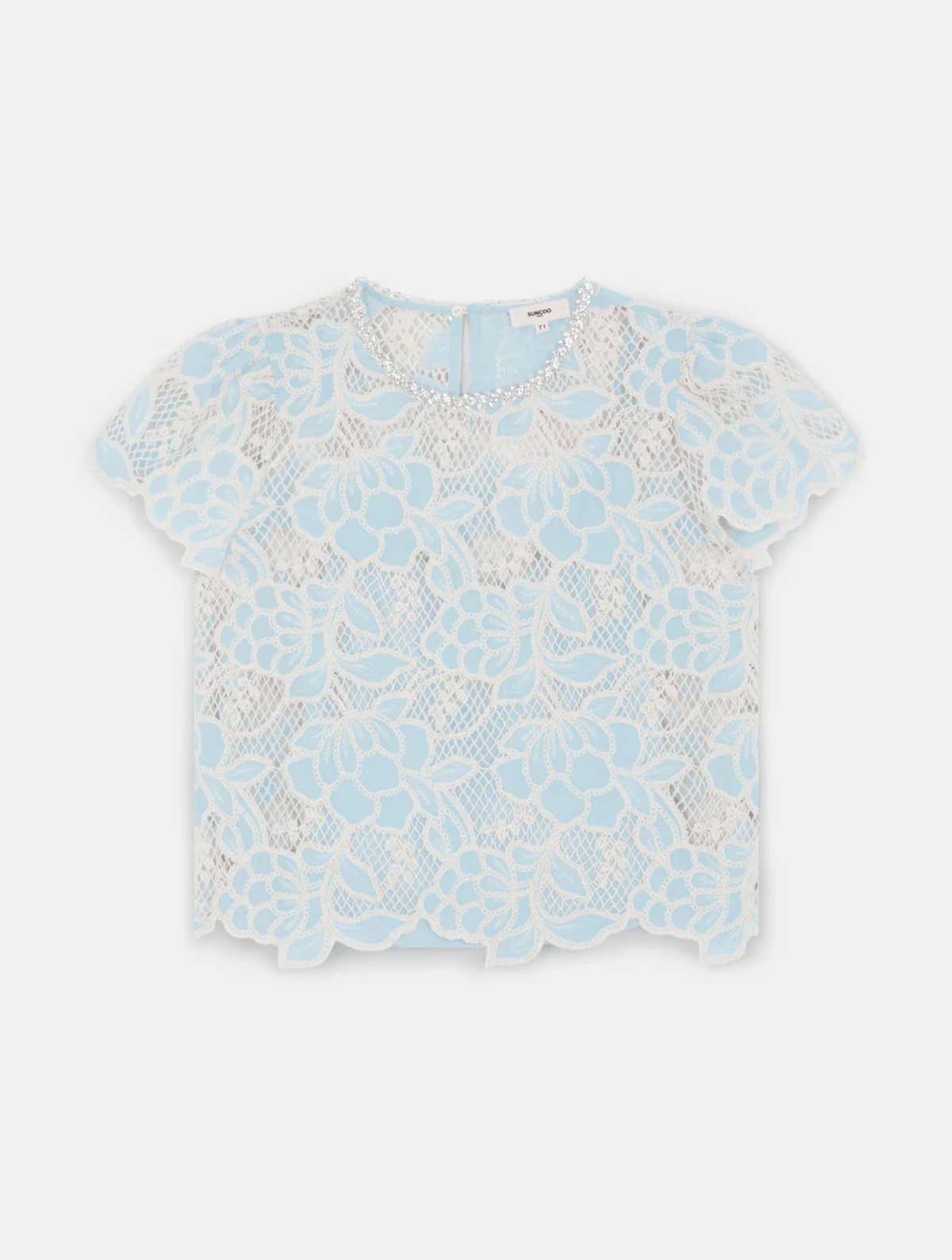 Lexy Lace Top in Light Blue