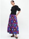Tiered Maxi Skirt in Magenta Uzbek