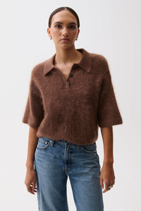 Nadya Boxy Polo Sweater in Roche