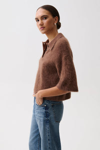 Nadya Boxy Polo Sweater in Roche