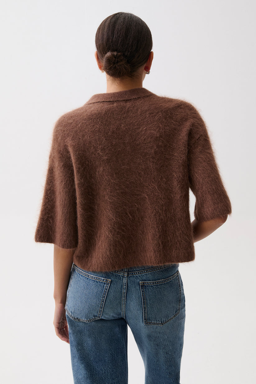Nadya Boxy Polo Sweater in Roche