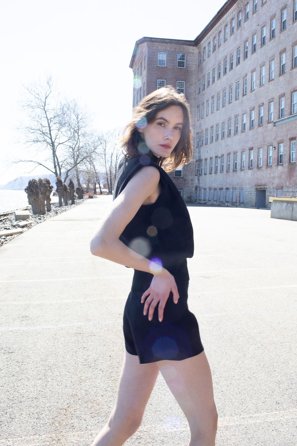 P25-CP-new-form-perspective-snap-sleeve-modular-ponte-knit-top-in-black-1