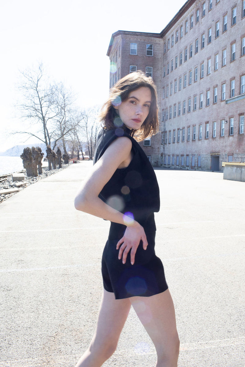 P25-CP-new-form-perspective-snap-sleeve-modular-ponte-knit-top-in-black-1