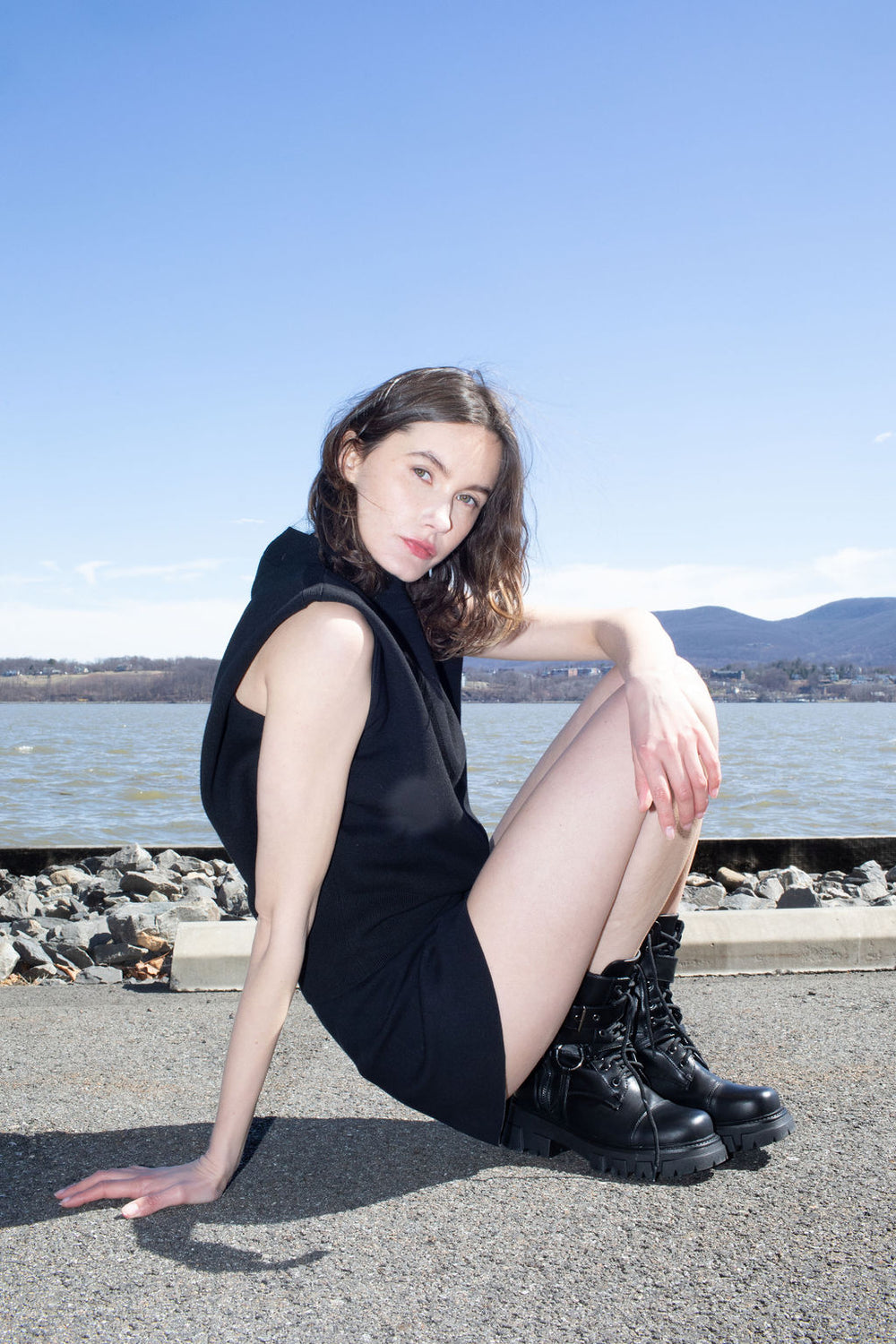 P25-CP-new-form-perspective-snap-sleeve-modular-ponte-knit-top-in-black-1