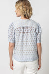 Eyelet Button Down Top in Hyacinth