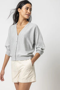 Snap Front Cardigan in Ash