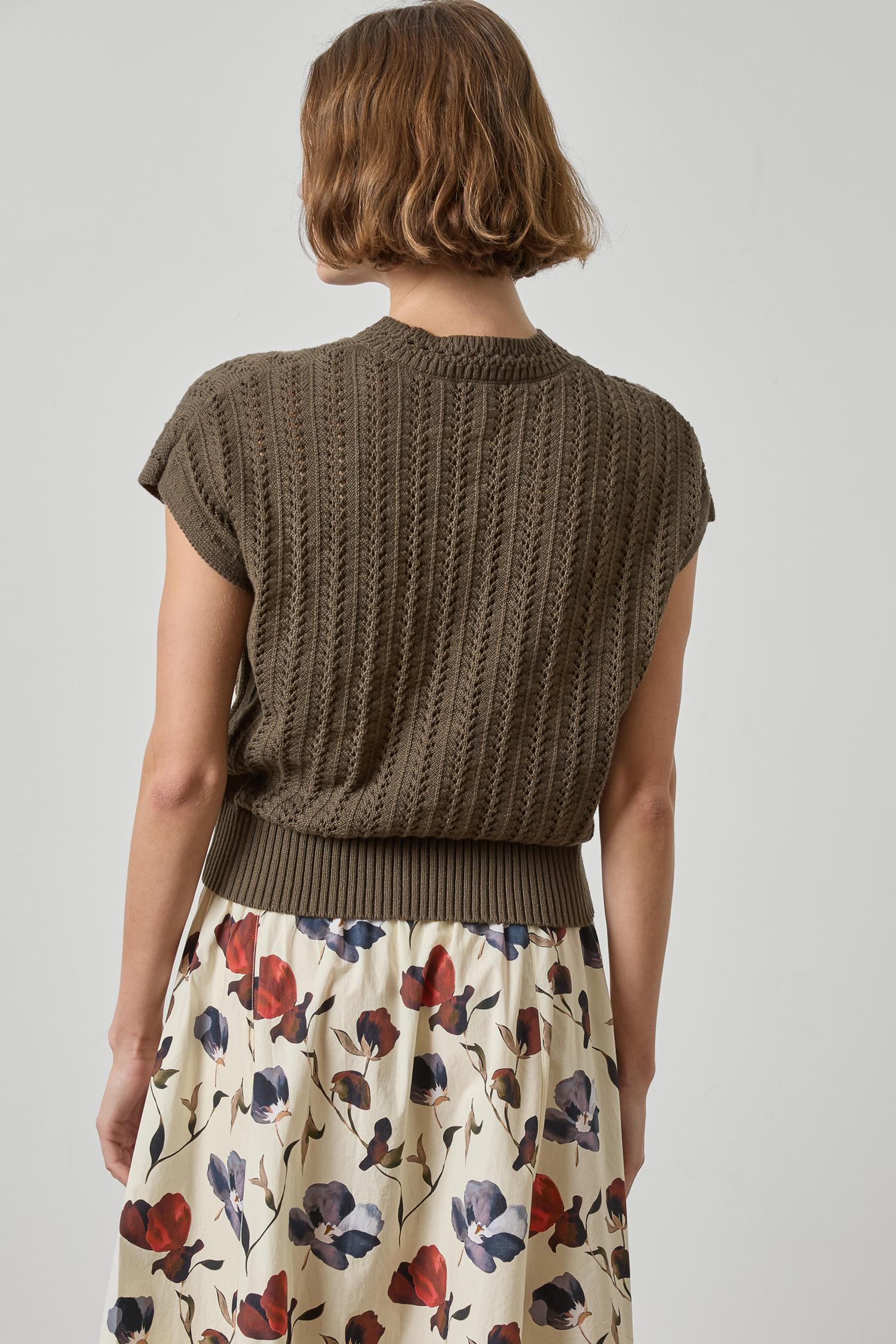 Novelty Stitch Sweater in Olive