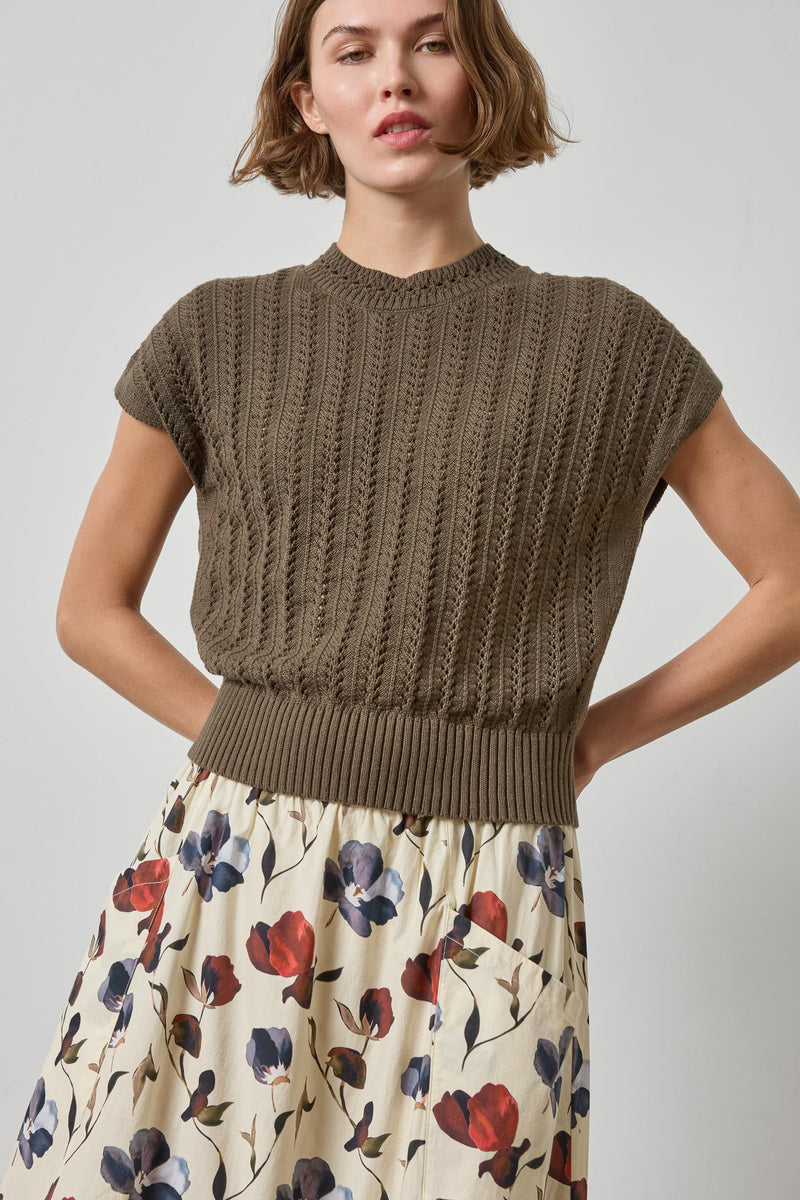 PA3500-lilla-p-novelty-stitch-wedge-sweater-in-olive-1