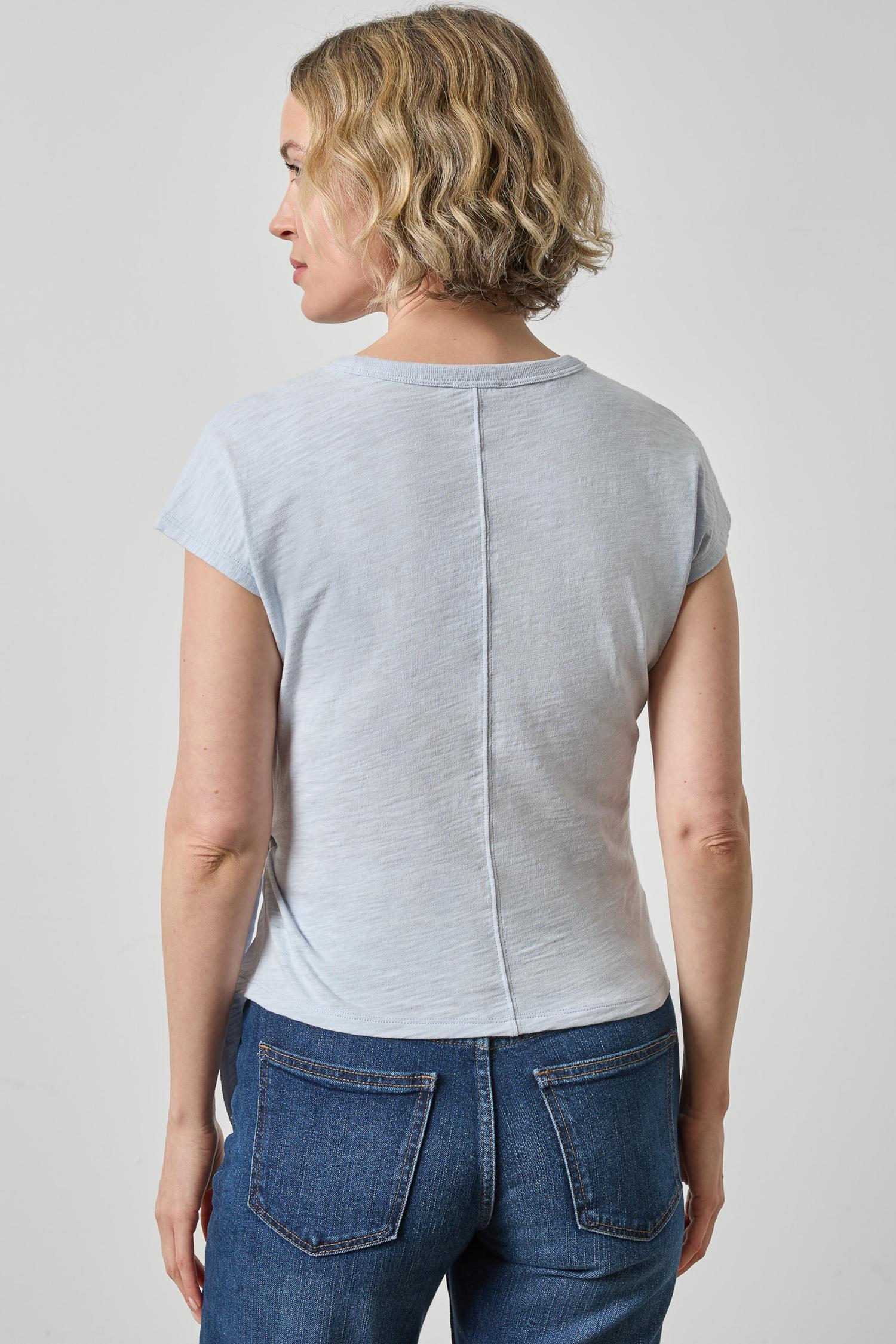 Tie Front Tee in Glacier
