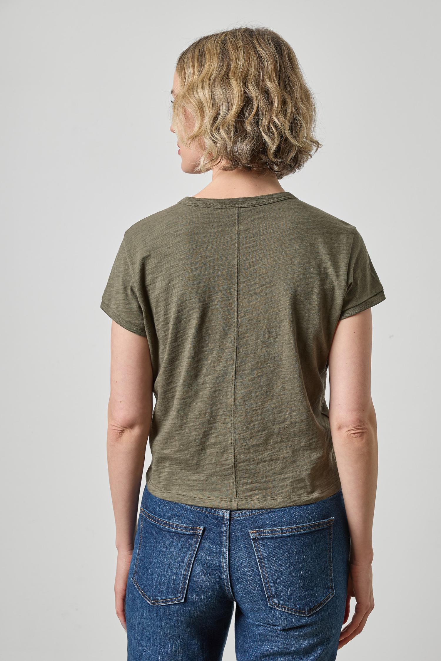 Boxy Cap Sleeve Tee in Olive