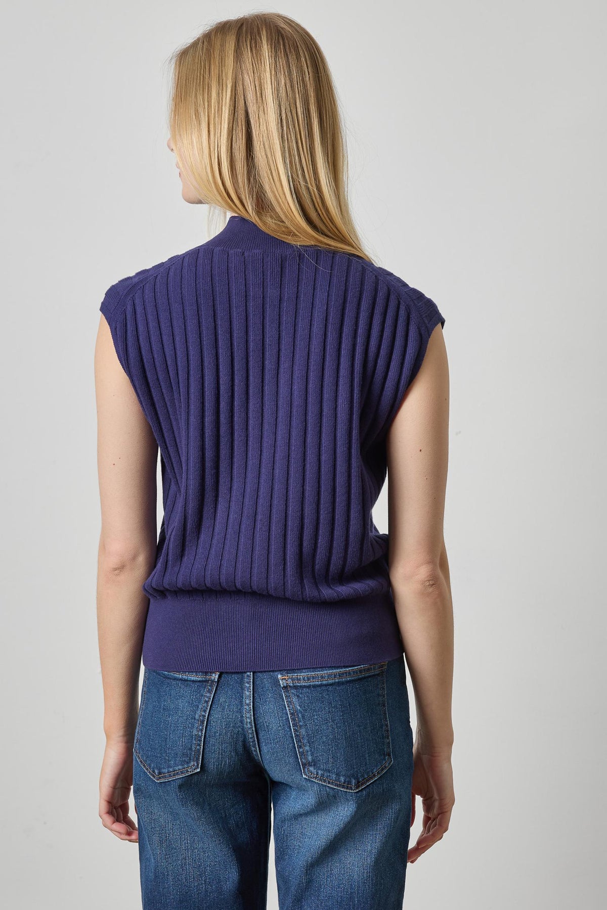 Mock Neck Sweater in Neptune